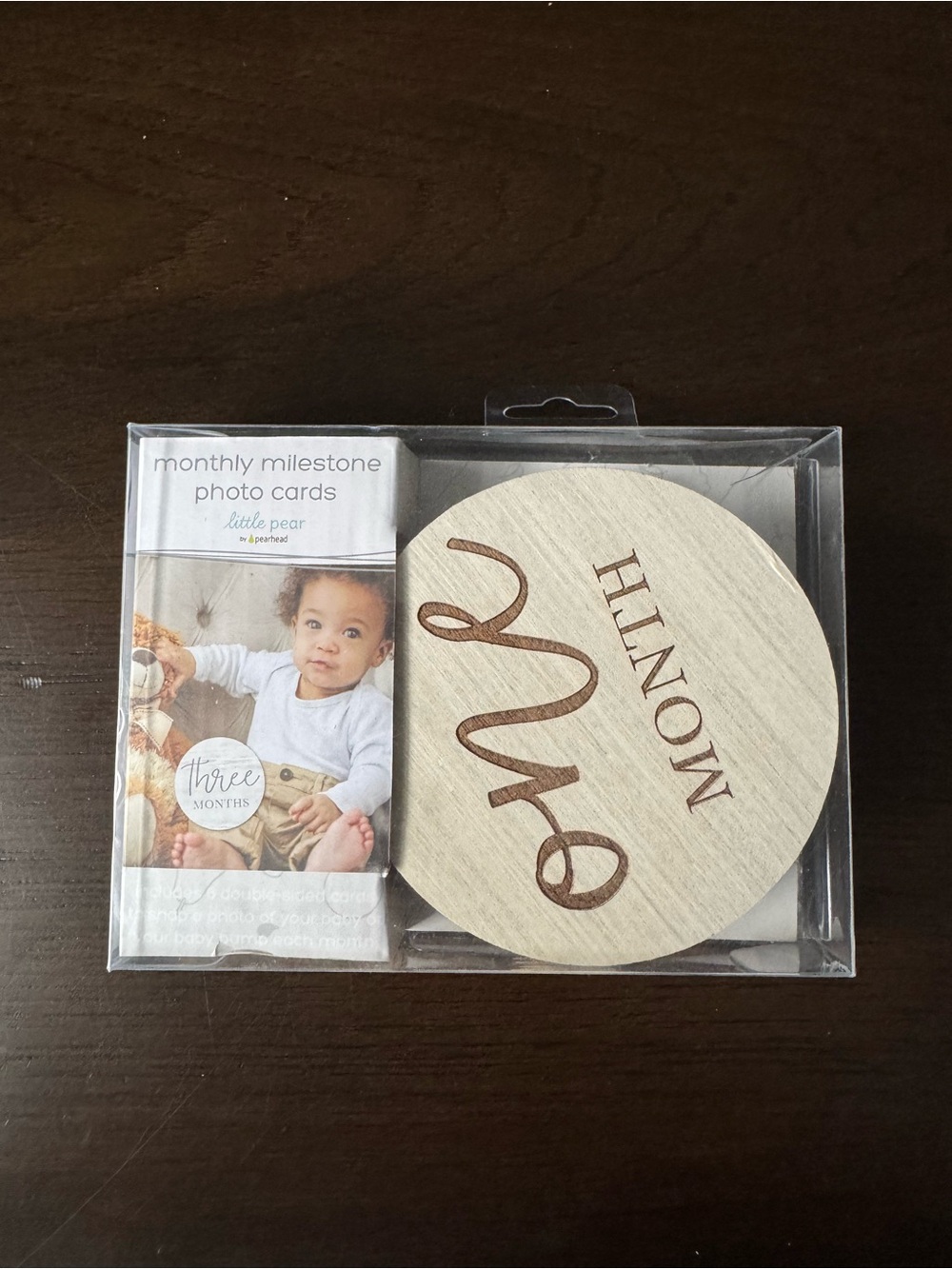 Little Pear by Pearhead Wooden Monthly Baby Milestone Photo Cards
